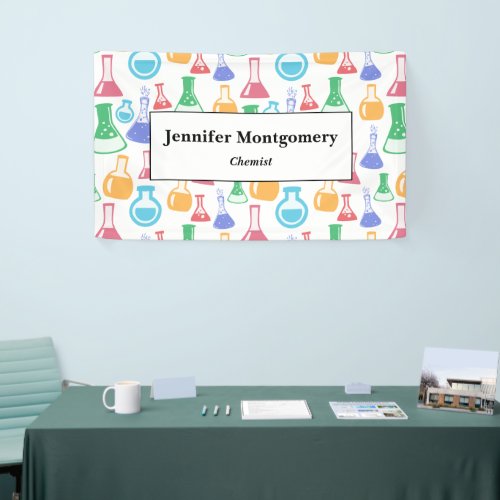 Beakers and Flasks Fun Science Pattern Business Banner