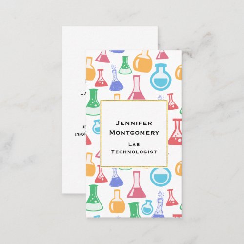 Beakers and Flasks Fun Science Pattern Business Card