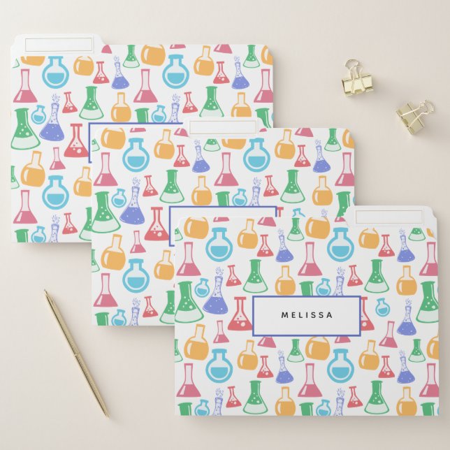 Beakers and Flasks Fun Science Pattern File Folder (Set)