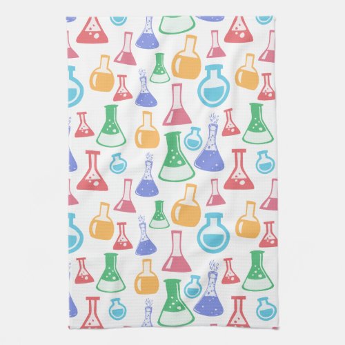 Beakers and Flasks Fun Science Pattern Kitchen Towel
