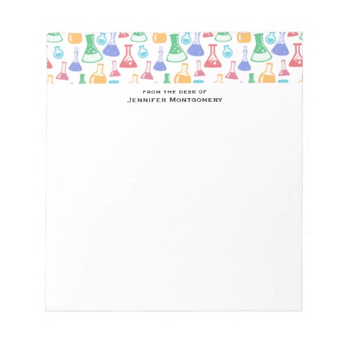 Beakers and Flasks Fun Science Pattern Notepad