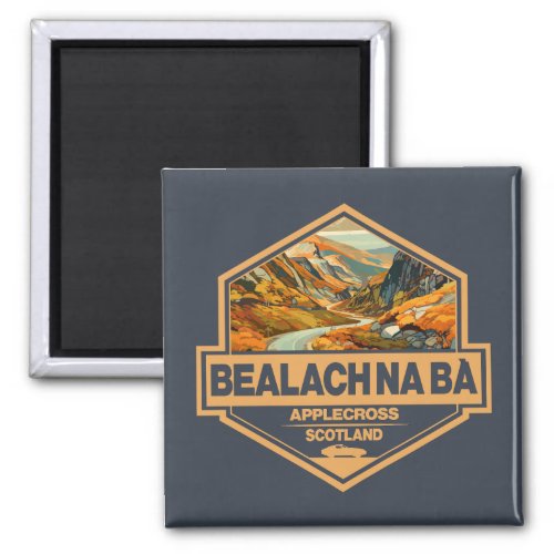 Bealach na B Scotland Travel Art Badge Magnet