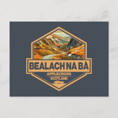 Bealach na B Scotland Travel Art Badge Postcard