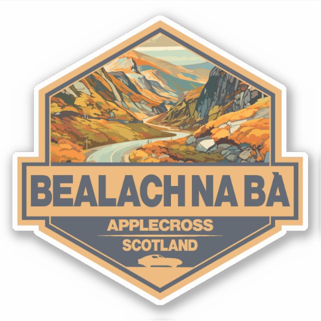 Bealach na Bà Scotland Travel Art Badge Sticker (Front)