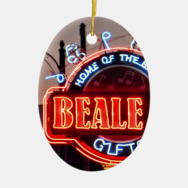 Beale Street Ceramic Ornament (Front)