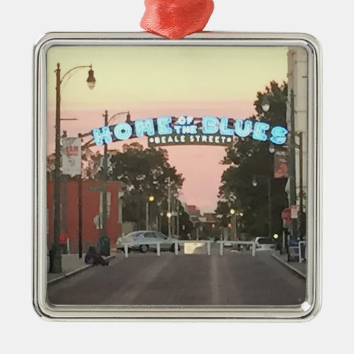 Beale Street Memphis Metal Ornament