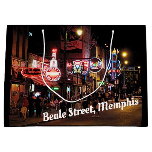 Beale Street Memphis Tennesee night scene Large Gift Bag