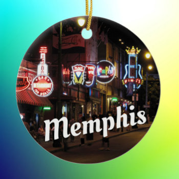 Beale Street  Memphis  Tennessee Ceramic Ornament by whereabouts at Zazzle