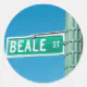 Beale Street sign Classic Round Sticker | Zazzle