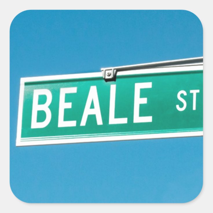 Beale Street sign Square Sticker | Zazzle