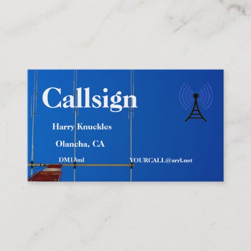 Beam Antenna and Tower Amateur Radio Call Sign Business Card