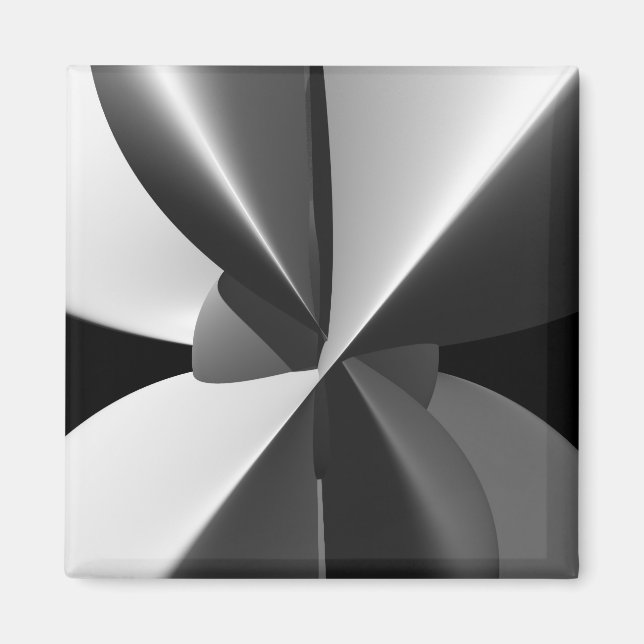 Beam Black & White Fine Abstract Fractal Magnet (Front)