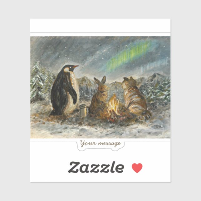 Beam Lingering Whimsical Aurora Animals Painting Sticker (Sheet)