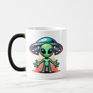 Beam Me Up   Alien and UFO  Color Morph Mug