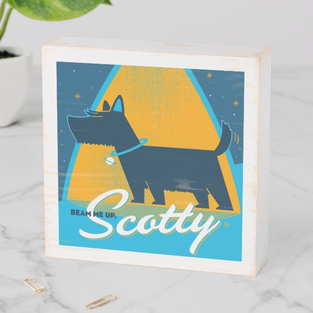 Beam Me Up Scotty Wooden Box Sign (In Situ Horizontal)