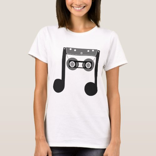 Beam Notes Beamed Eighth Music Cassette classic T_Shirt