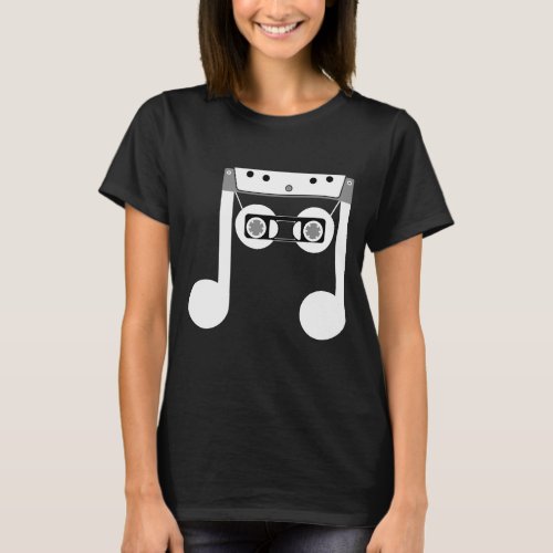 Beam Notes Beamed Eighth Music Cassette Design T_Shirt