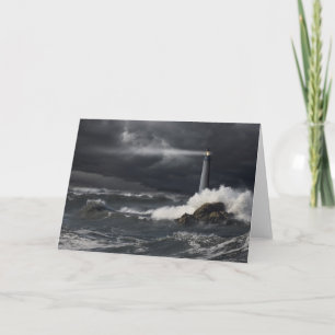 Beam of Light Shining into Stormy Ocean Card