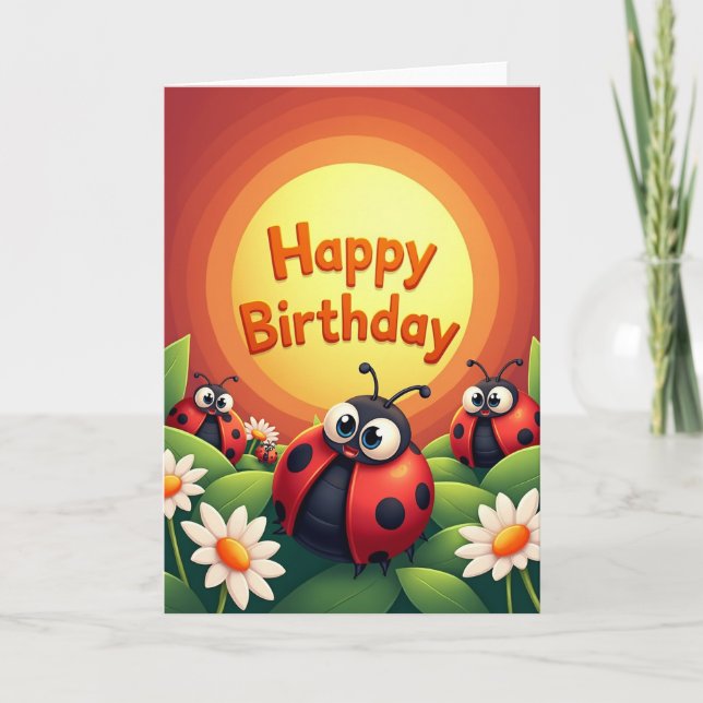 Beaming Bug Birthday Card (Front)