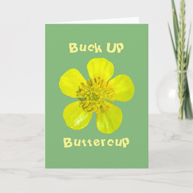 Beaming Buttercup Flower - Buck Up Buttercup. Card (Front)