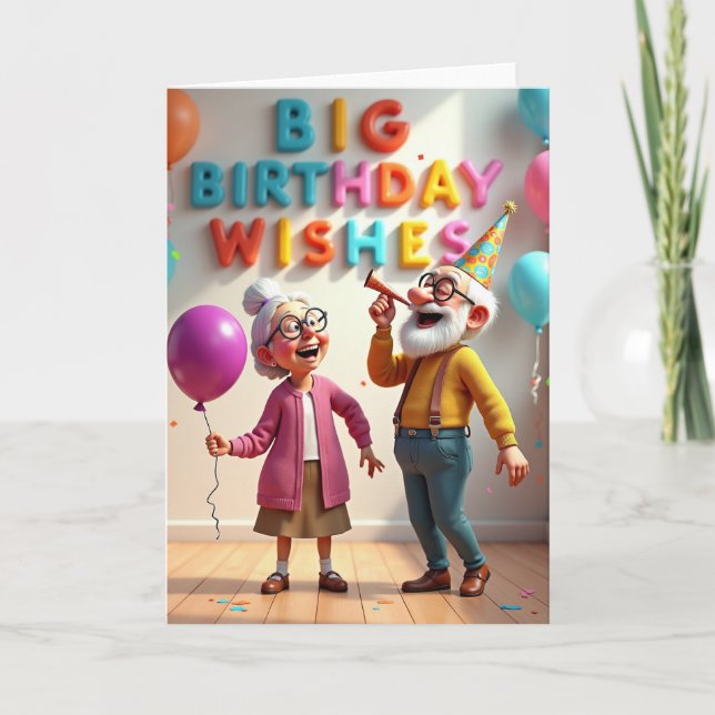 Beaming Couple Birthday Card (Front)