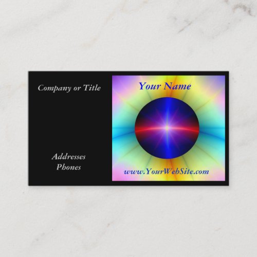 Beaming Crystal Power Business Cards
