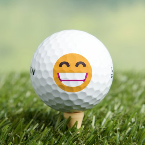 Beaming Face Smiling Eyes Cute Custom Colors Emoji Golf Balls