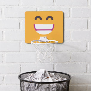 Beaming Face Smiling Eyes Cute Custom Colors Emoji Mini Basketball Hoop