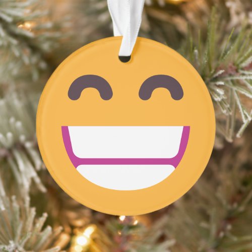 Beaming Face Smiling Eyes Cute Custom Colors Emoji Ornament