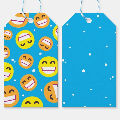 Beaming Face Smiling Eyes Emojis Editable Colors Gift Tags