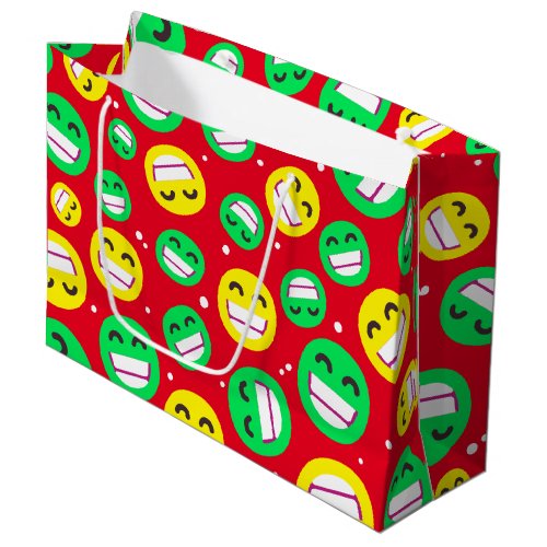 Beaming Face Smiling Eyes Emojis Editable Colors Large Gift Bag