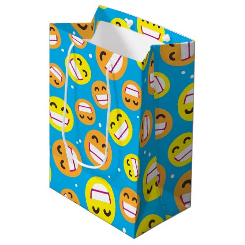 Beaming Face Smiling Eyes Emojis Editable Colors Medium Gift Bag