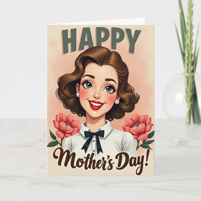 Beaming Mothers Day Portrait Card (Front)