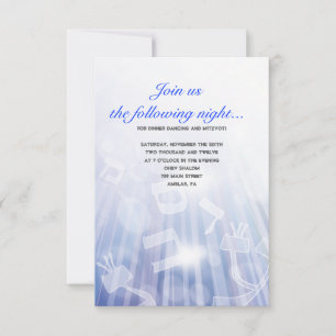 BEAMS OF LIGHT Bar Bat Mitzvah Reception Card