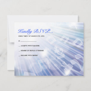 BEAMS OF LIGHT Bar Bat Mitzvah Reply Card