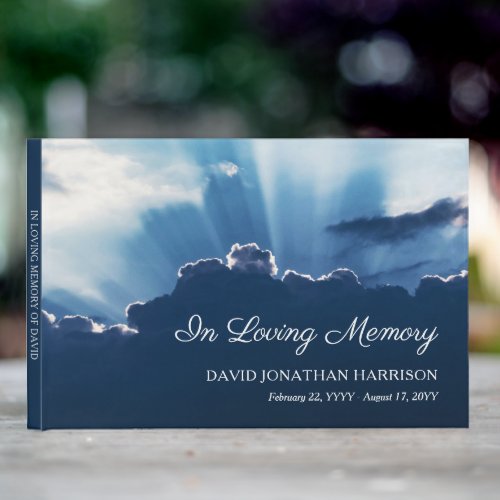 Beams of Light No Photo In Loving Memory Funeral Guest Book
