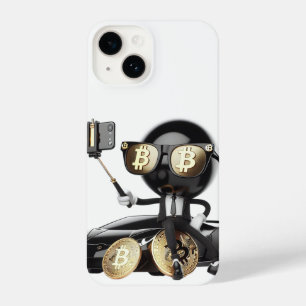 Bean and a Selfie by the Car, Bitcoin, by Natasha iPhone 14 Case