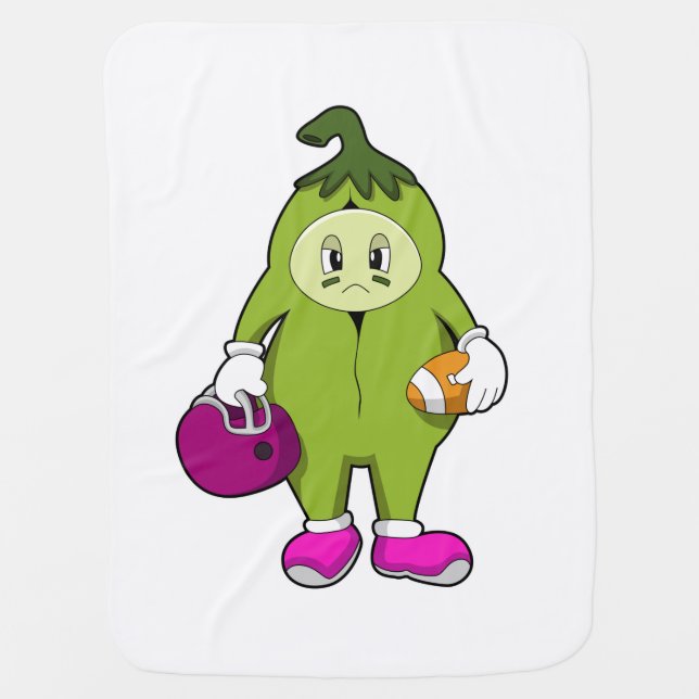 Bean at Football Sports Baby Blanket (Front)
