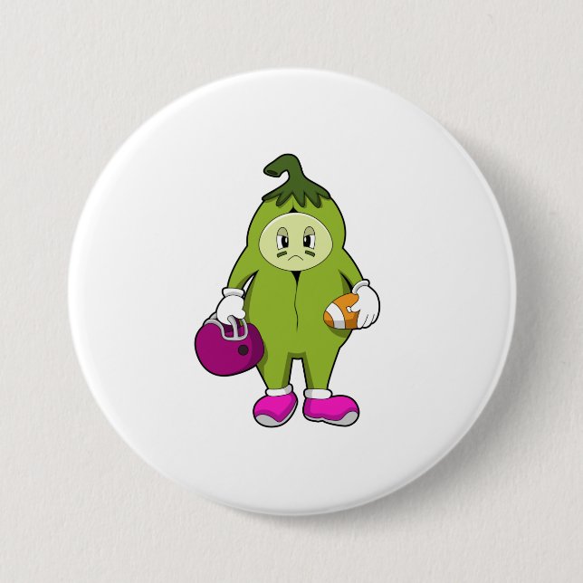 Bean at Football Sports Button (Front)