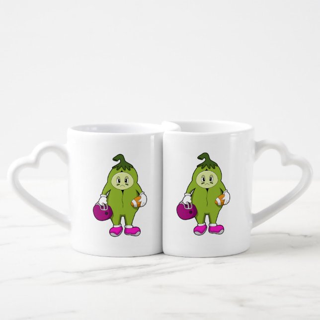 Bean at Football Sports Coffee Mug Set (Front Nesting)