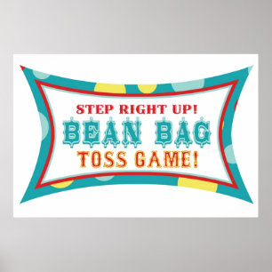 Bean Bag Toss Booth Sign Carnival Circus Birthday