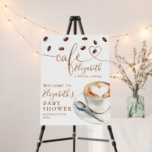 Bean Brewing Cafe Coffee Baby Shower Welcome Foam Board