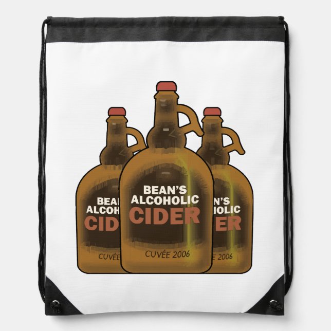 Bean Cider Drawstring Bag (Front)