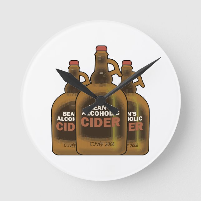 Bean Cider Round Clock (Front)