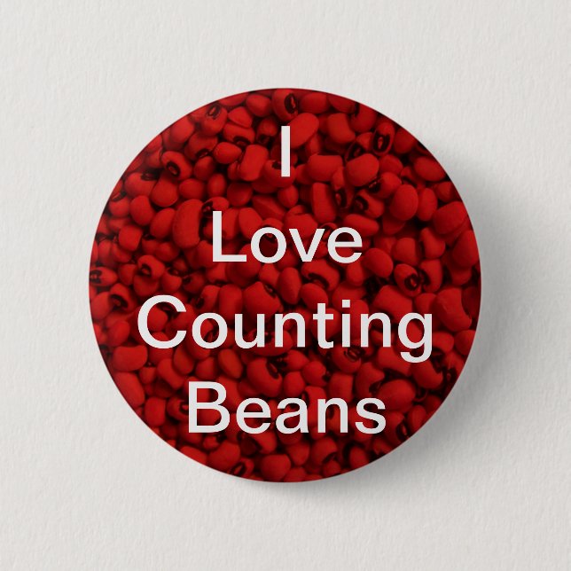 Bean Counter Pinback Button (Front)