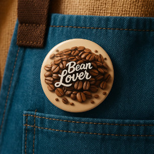 Bean Lover Coffee Beans Button