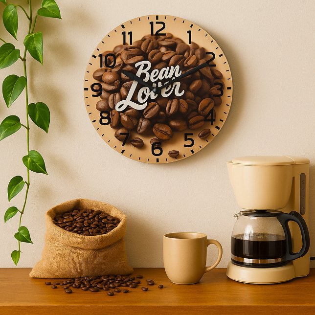 Bean Lover Coffee Beans Large Clock (Creator Uploaded)