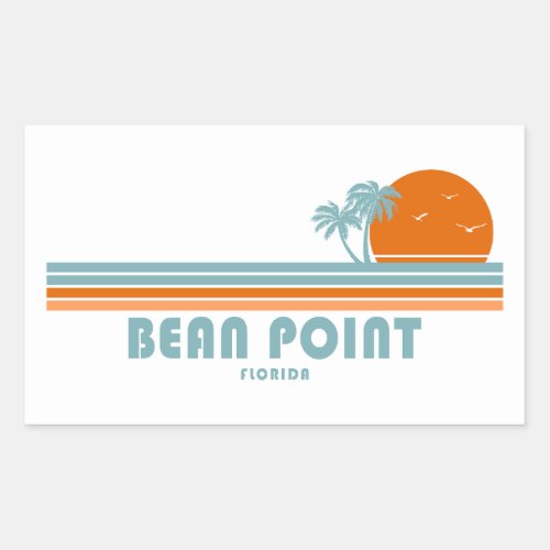 Bean Point Beach Florida Sun Palm Trees Rectangular Sticker