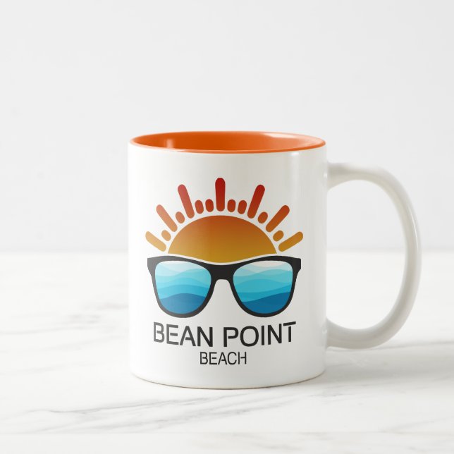 Bean Point Beach Florida Sunglasses Two-Tone Coffee Mug (Right)