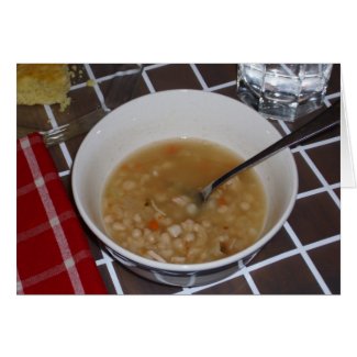 Bean Soup Recipe on a Card